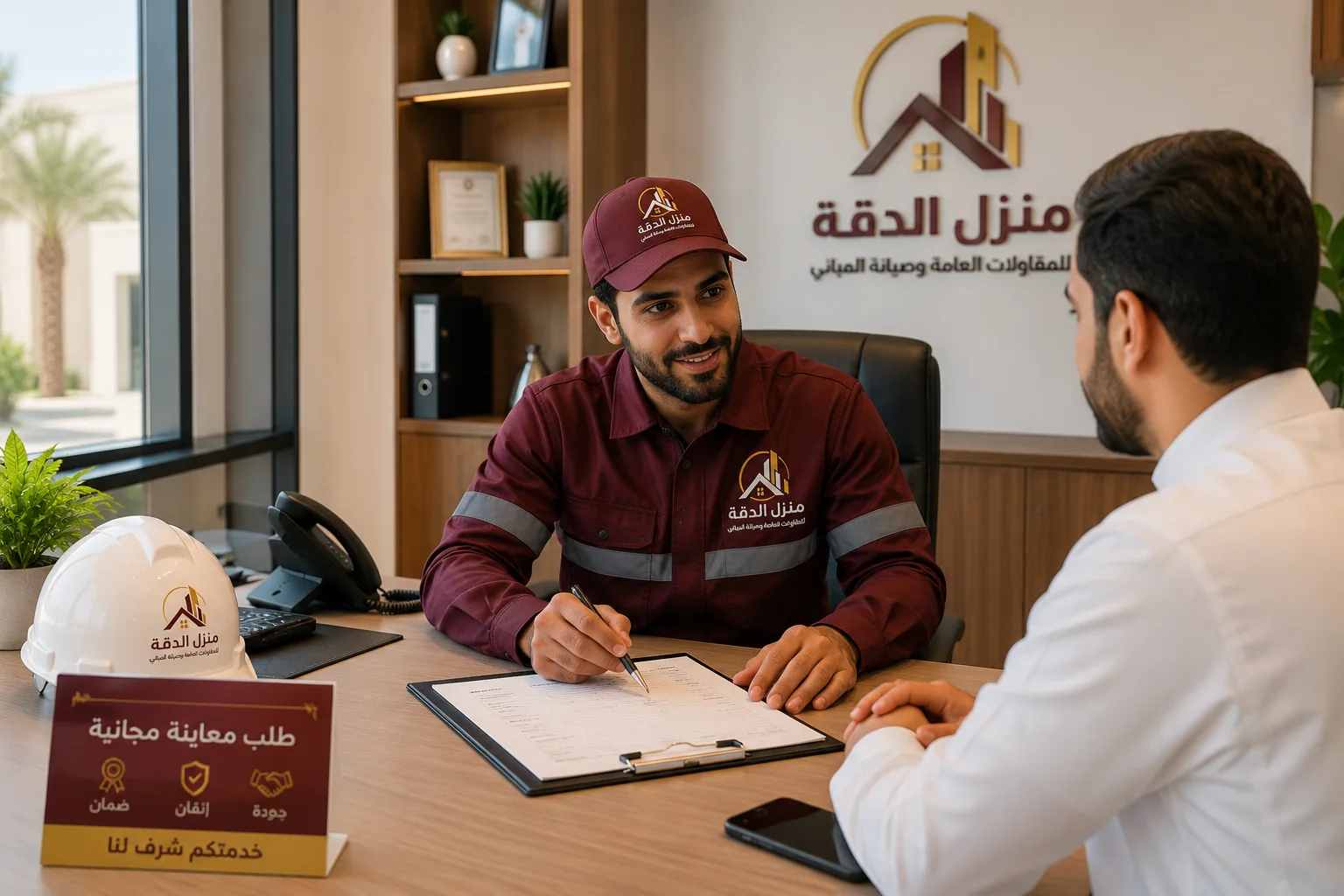 استقبال طلب معاينة وخدمة عملاء منزل الدقة