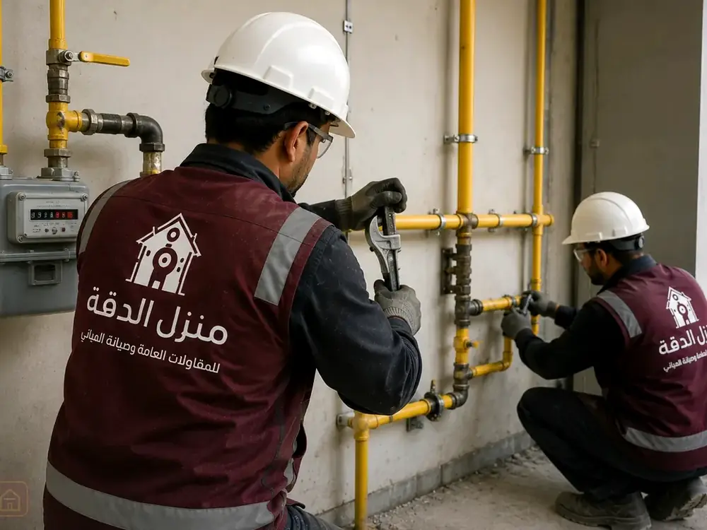 تمديدات وشبكات الغاز في الجموم — مرحلة فحص وتشخيص الحالة