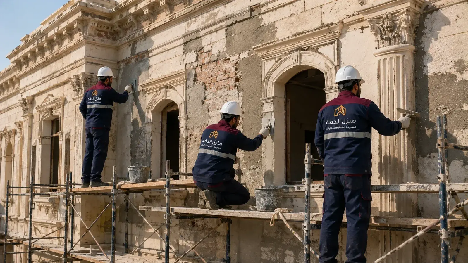 مشروع ترميم واجهة مبنى سكني في الخبر