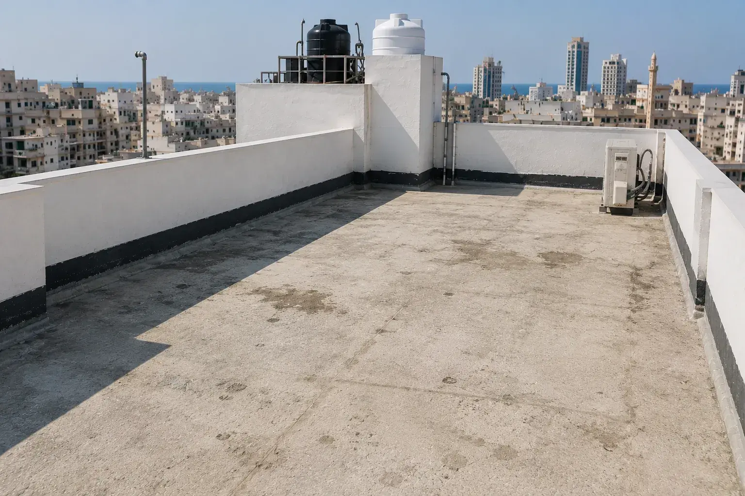 حالة المشروع قبل التنفيذ - عزل سطح فيلا بالفوم في جدة