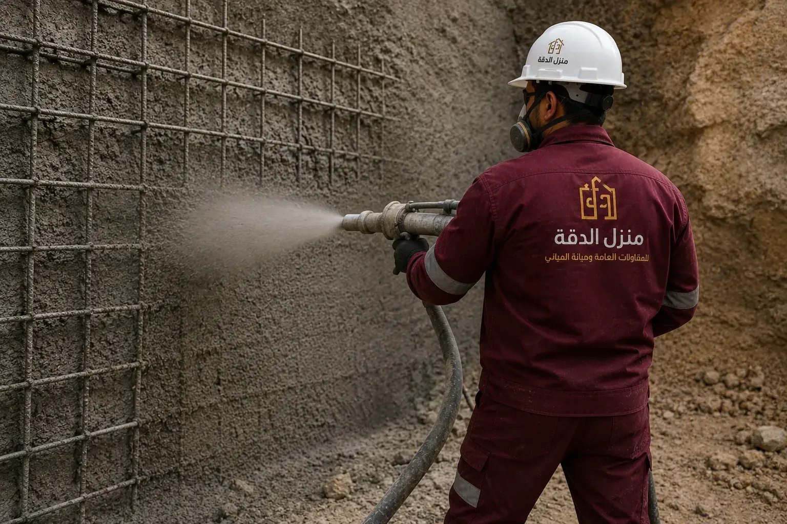 أعمال الشوت كريت والخرسانة المرشوشة من منزل الدقة