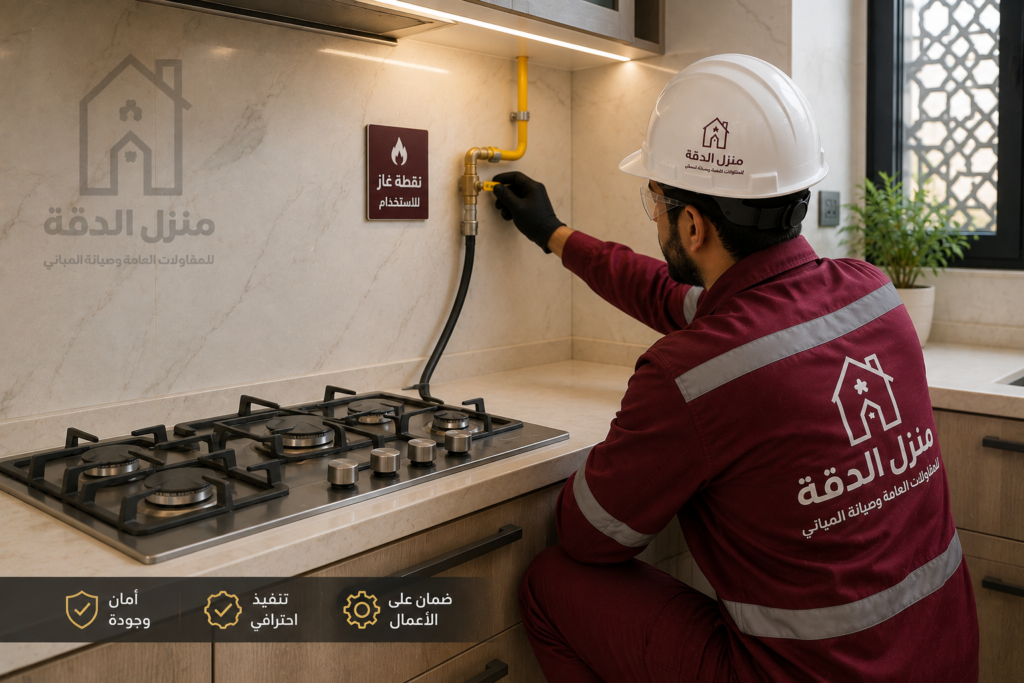 تمديدات وشبكات الغاز في الدمام — مرحلة تنفيذ الأعمال