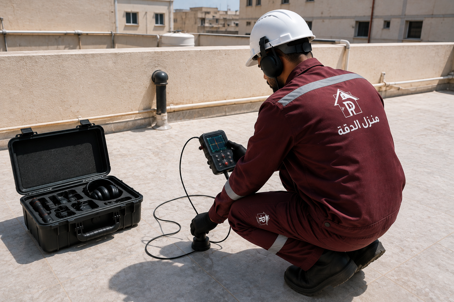 كشف تسربات المياه بدون تكسير من منزل الدقة
