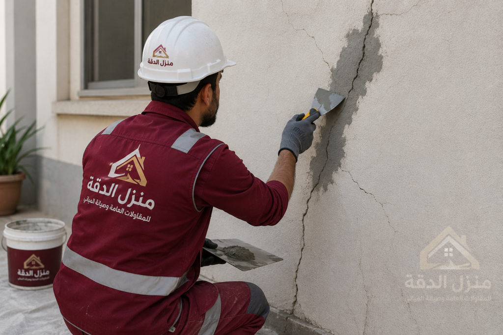 خدمة معالجة تشققات الجدران وإصلاح الشروخ من منزل الدقة